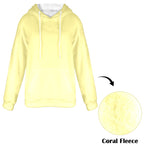 Women's Light Yellow Solid Flannel Hoodie