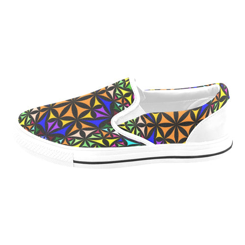 Women's Kaleidoscope Mosaic Abstract Slip-on Shoes