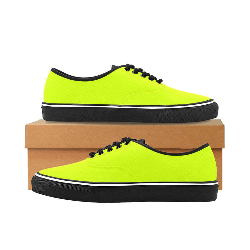 Men's Fluorescent Yellows Solid Low Top Shoes