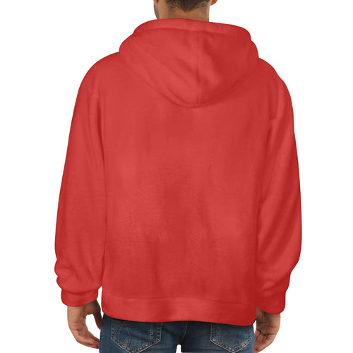 Men's Jasper Red Solid Flannel Hoodie