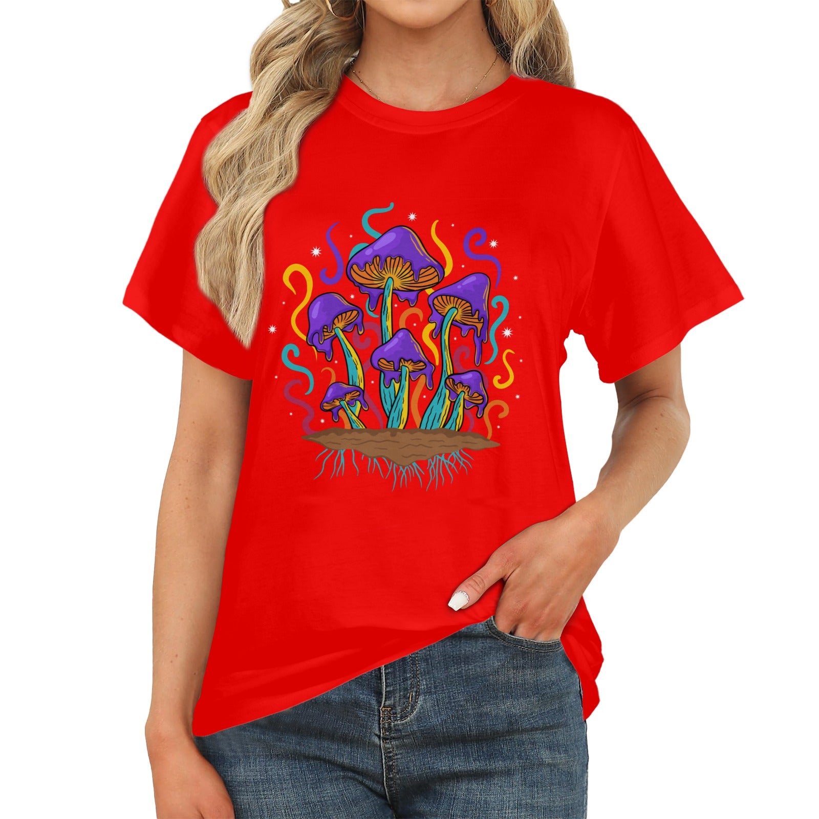 Women's Melting Mushroom Acid & Punk Classic Fit T-shirt