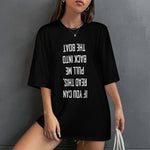 Women's Pull Me Back Typography Oversized T-shirt