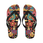 Men's Vibrant Groove Abstract Flip Flops