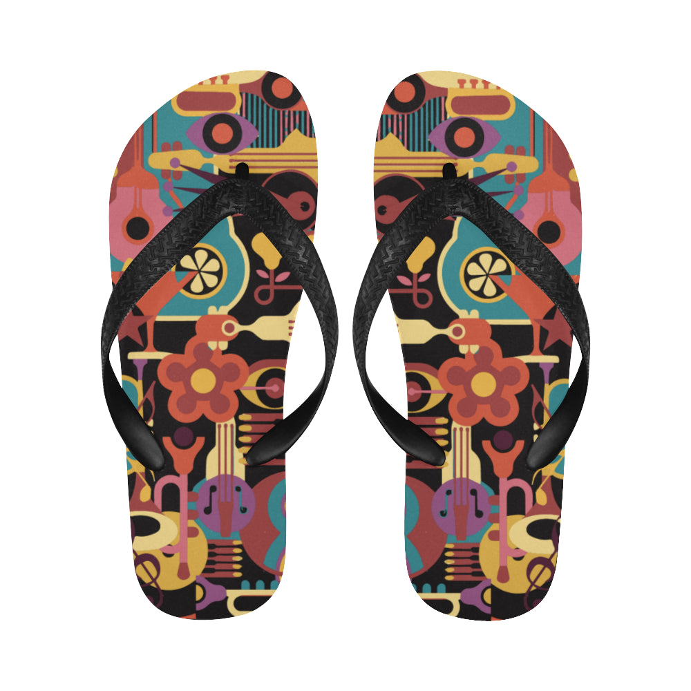 Men's Vibrant Groove Abstract Flip Flops