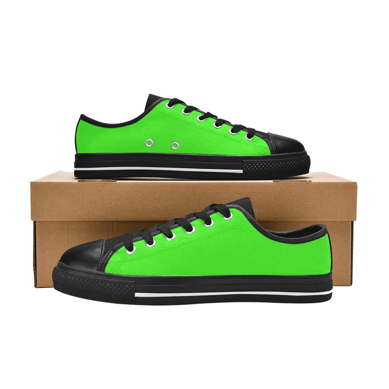 Men's Neon Green Solid Low Top Shoes