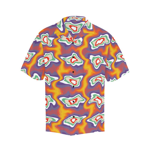 Men's Cosmic Orange Swirl Abstract Half Sleeve Shirt