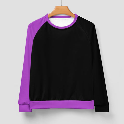 Men's Black & Deep Lilac Solid Sweatshirt
