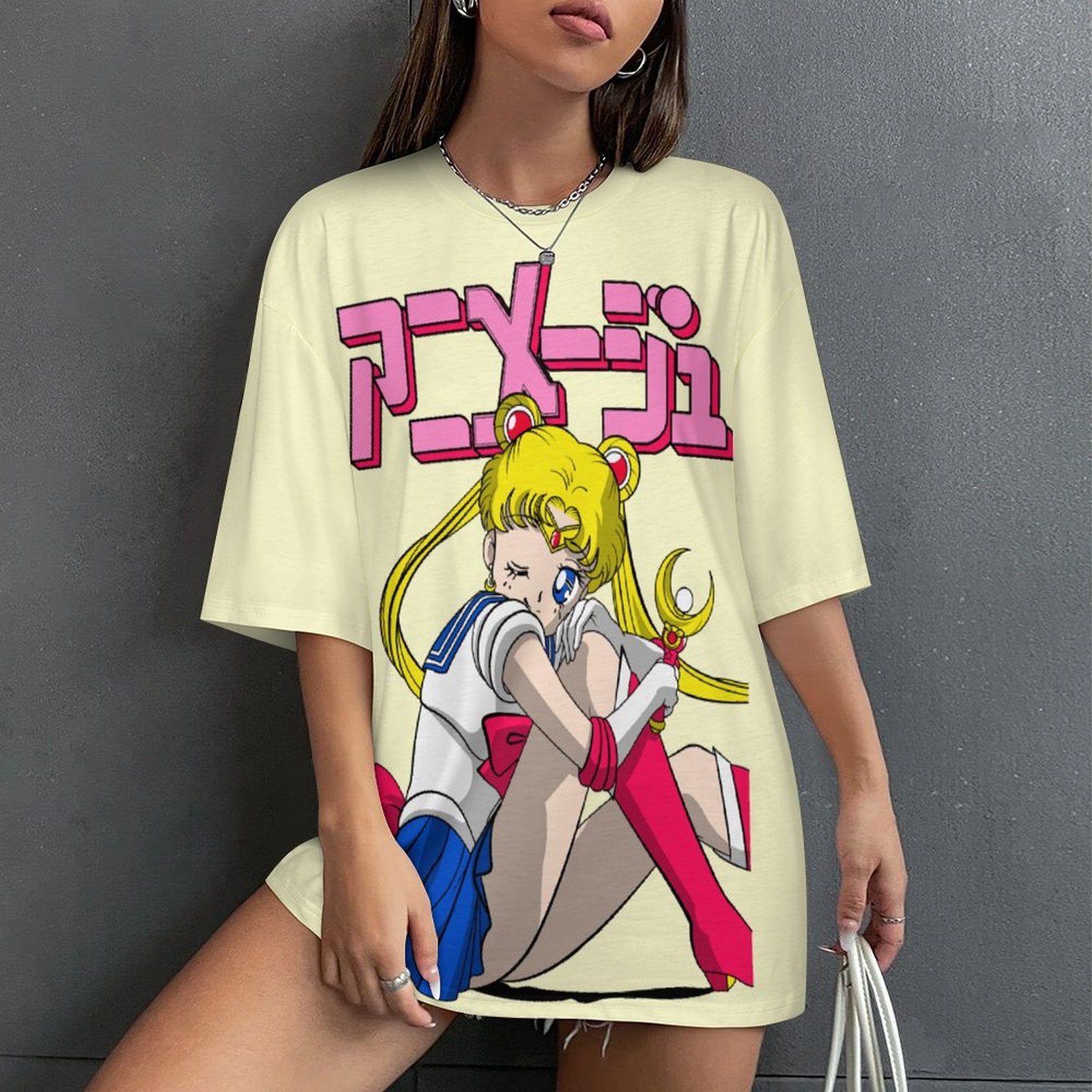Women's Sailor Moon Chill Mode Anime Oversized T-shirt
