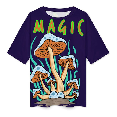 Women's Psychedelic Magic Mushrooms Acid & Punk Oversized T-shirt