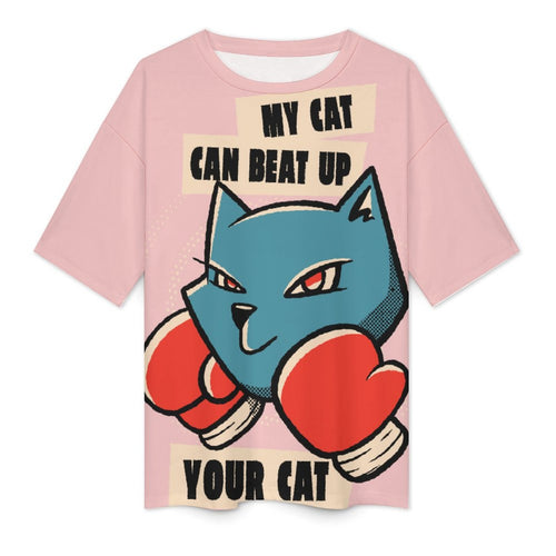 Women's Cat Power Abstract Oversized T-shirt