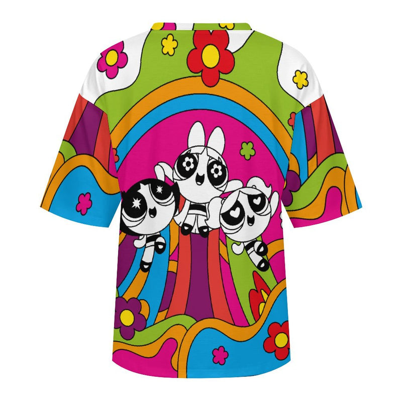 Women's Powerpuff Girls Anime Oversized T-shirt