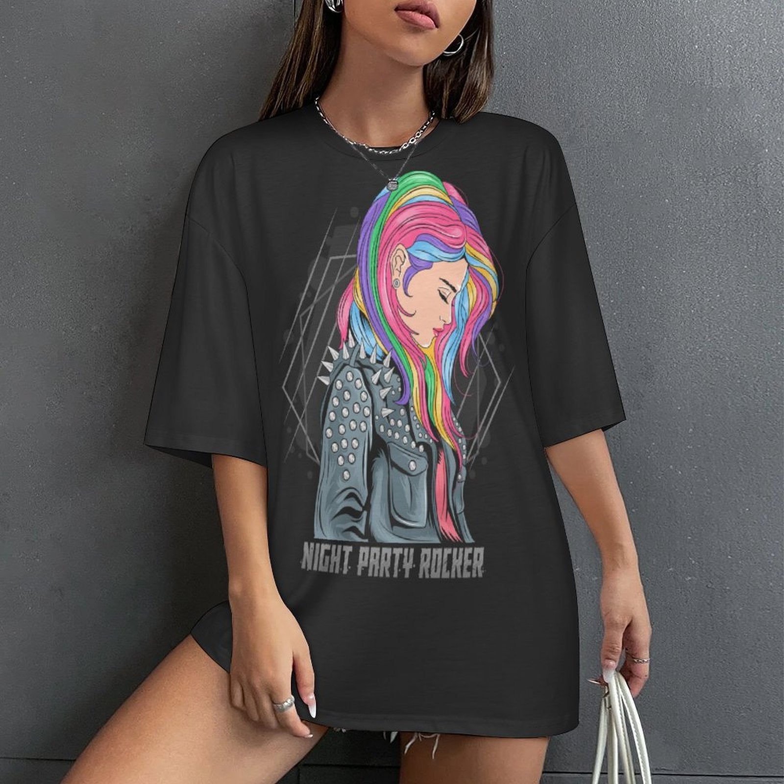 Women's Party Rocker Acid & Punk Oversized T-shirt