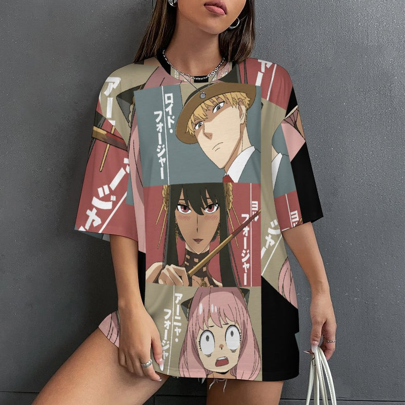 Women's Spy X Family Frame Anime Oversized T-shirt
