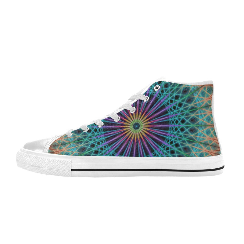 Women's Aurora Fractal Abstract High Top Shoes