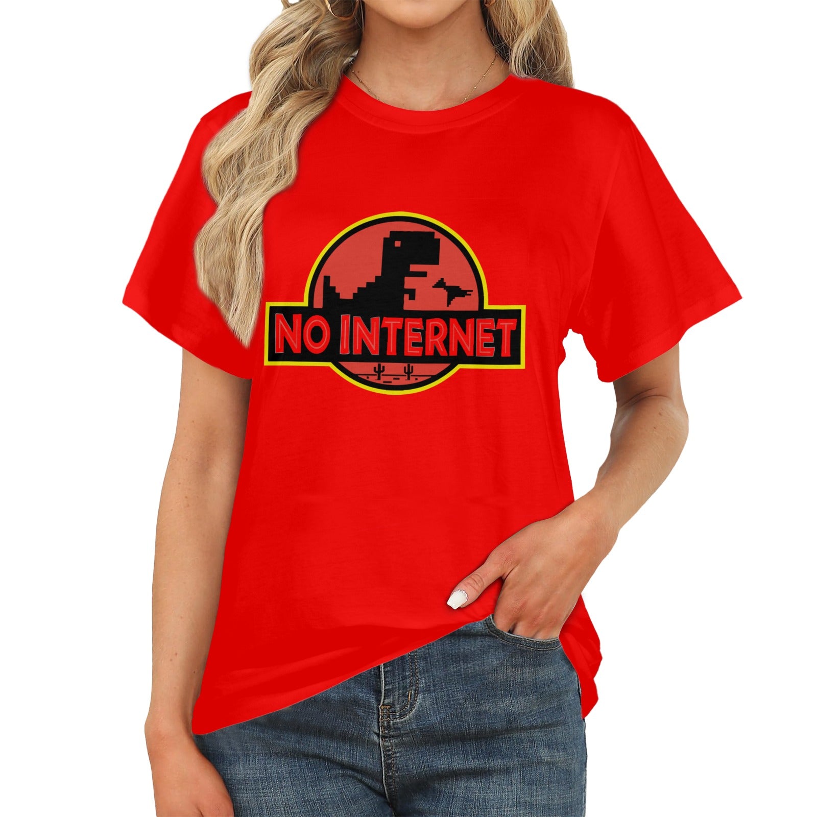 Women's No Internet Abstract Classic Fit T-shirt