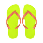 Women's Flurosent Yellow Solid Flip Flops
