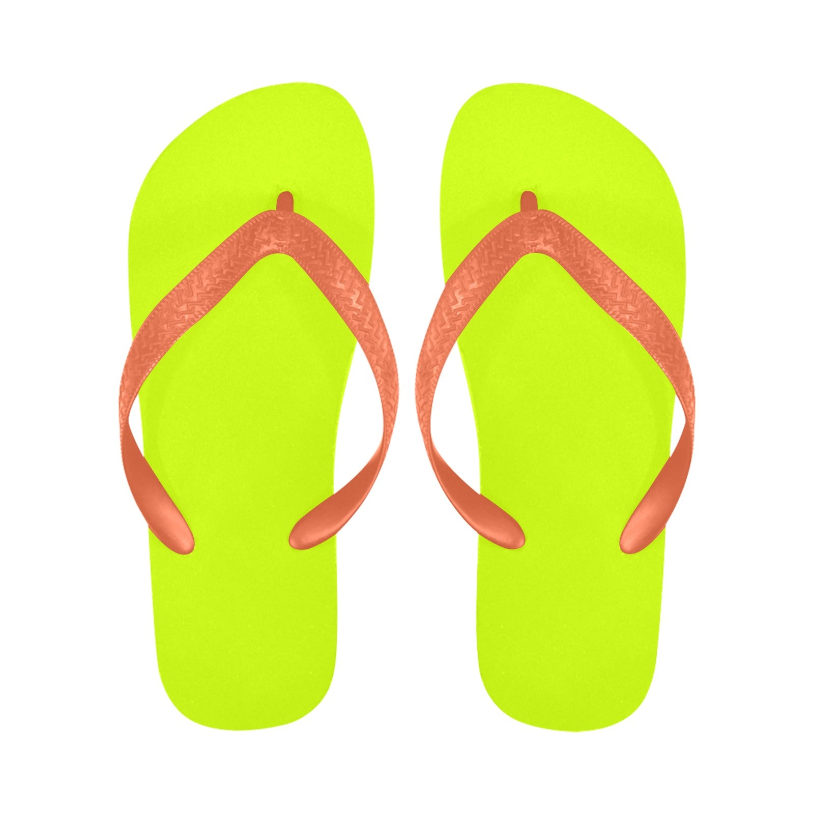 Women's Flurosent Yellow Solid Flip Flops