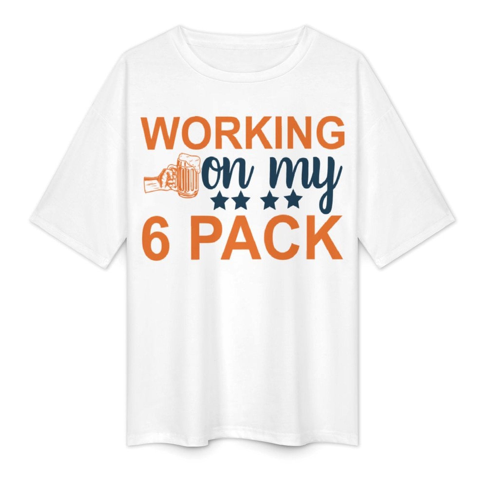Men's 6 Pack Typography Oversized T-shirt