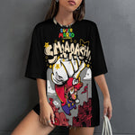 Women's Super Mario Smaash Anime Oversized T-shirt