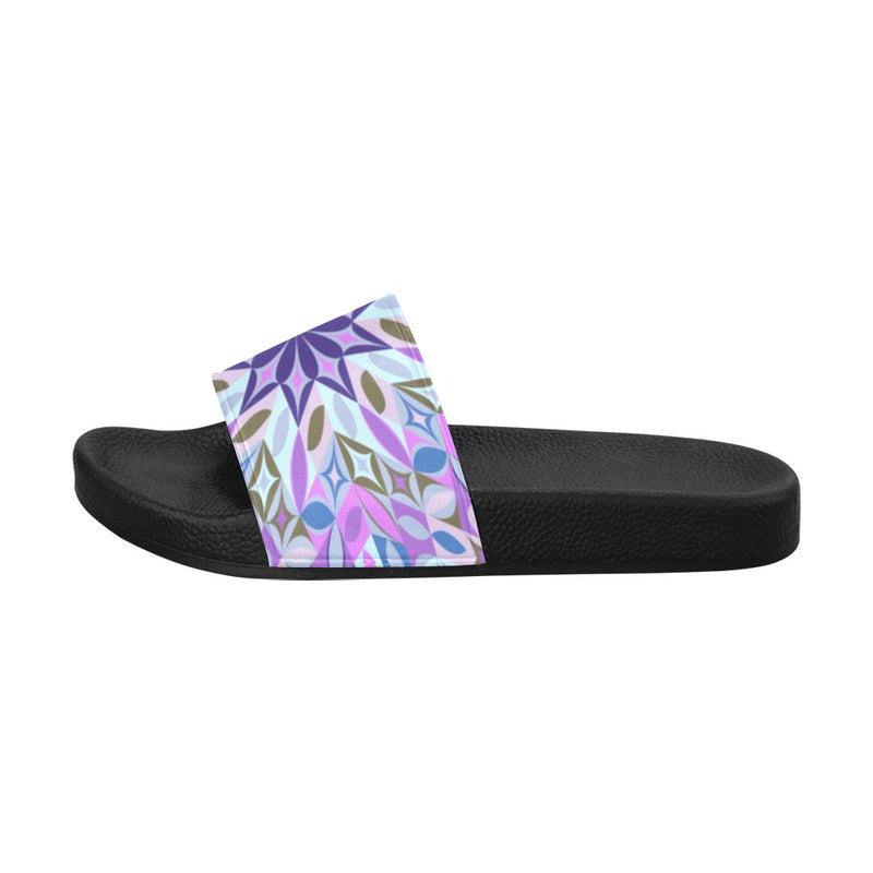 Women's Lavender Starburst Abstract Slider Sandals