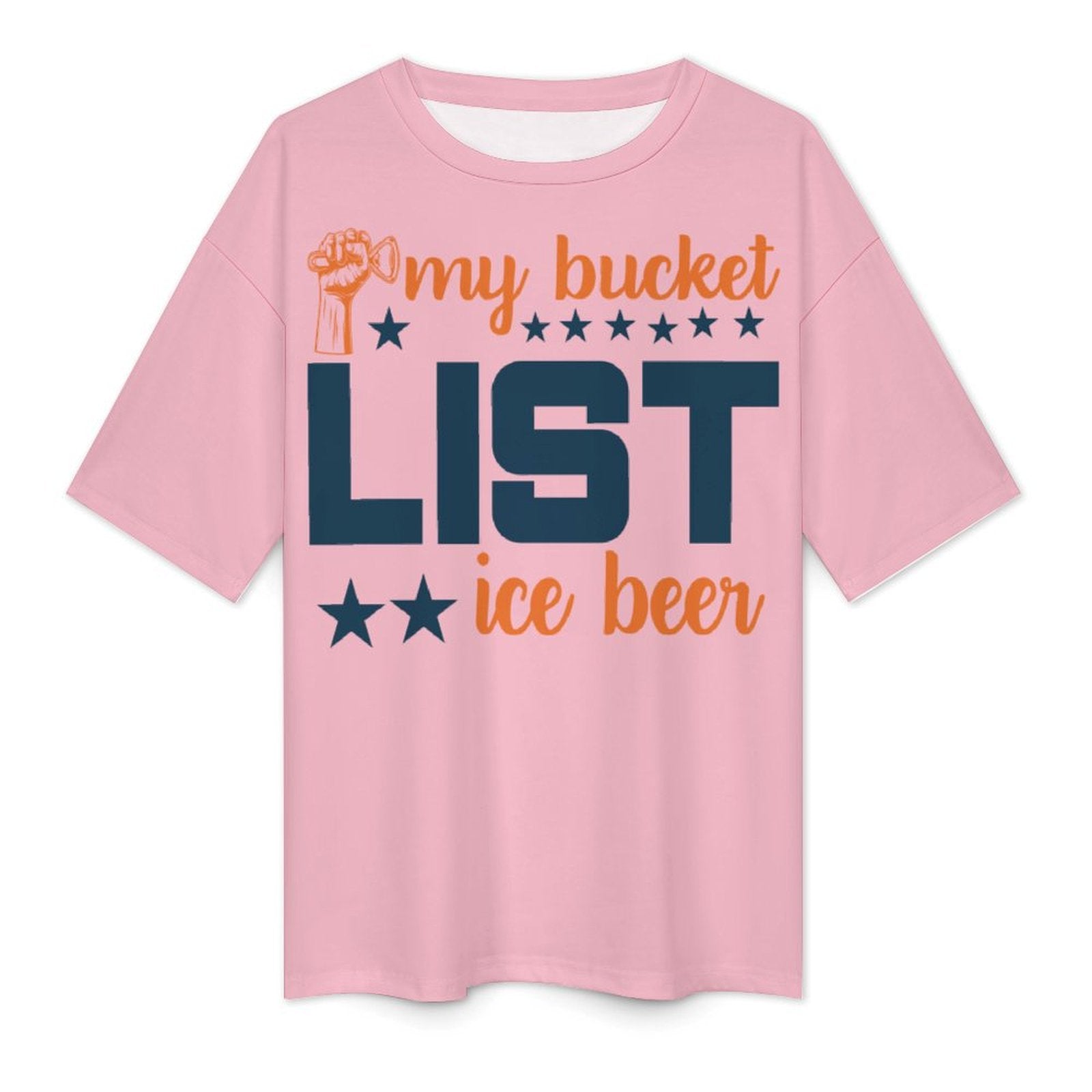 Men's My Bucket List Typography Oversized T-shirt
