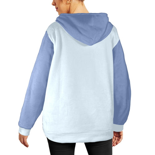 Women's Alice Blue & UCLA Blue Solid Flannel Hoodie