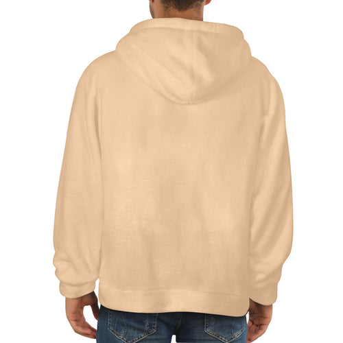 Men's Peach Puff Solid Flannel Hoodie