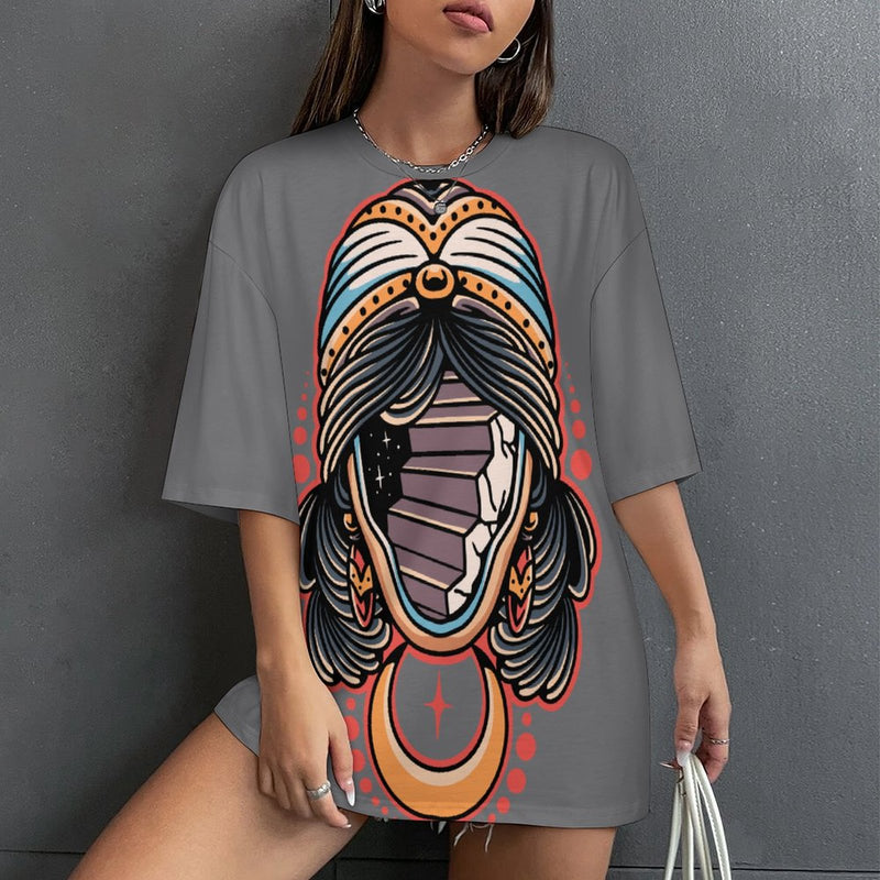 Women's Void Face Acid & Punk Oversized T-shirt