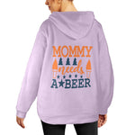 Women's Mommy Needs a Beer Typography Flannel Hoodie