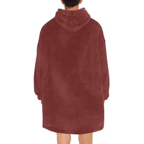 Men's Wine Solid Blanket Hoodie