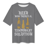 Men's Beer Solution Typography Oversized T-shirt