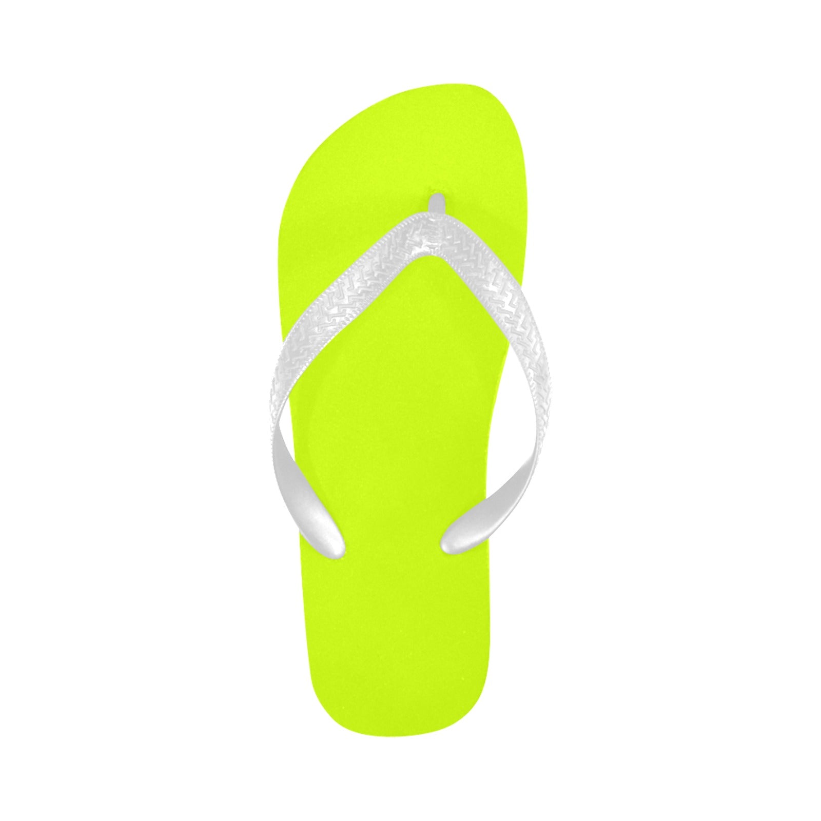 Men's Fluorescent Yellow Solid Flip Flops