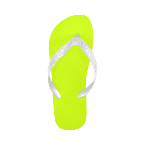 Men's Fluorescent Yellow Solid Flip Flops