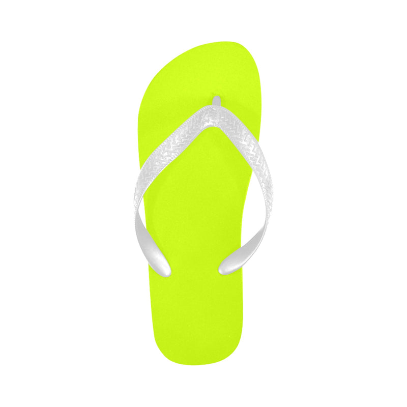 Men's Fluorescent Yellow Solid Flip Flops