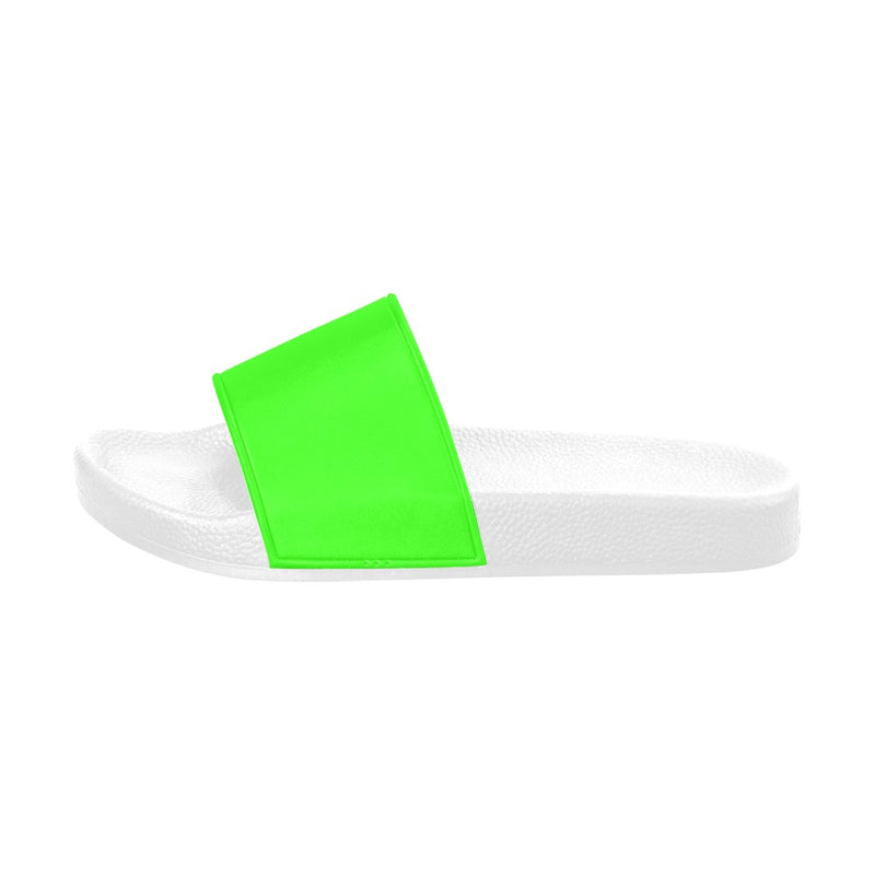 Men's Neon Green Solid Slider Sandals
