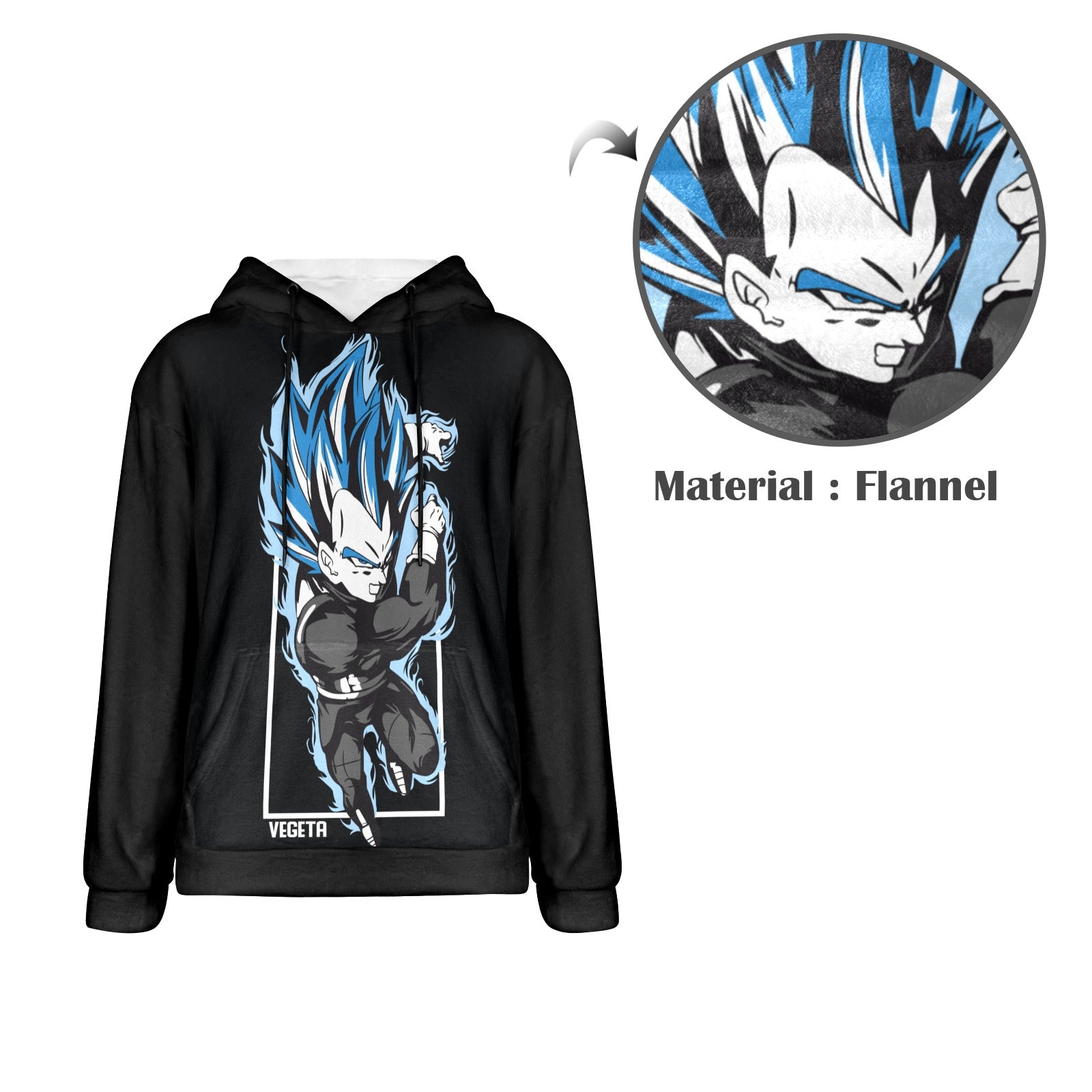 Men's Vegeta Dragon Ball Z Anime Flannel Hoodie