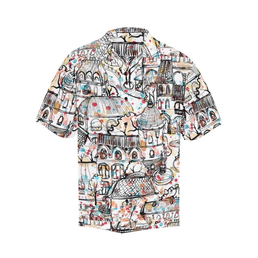 Men's Old City Abstract Half Sleeve Shirt