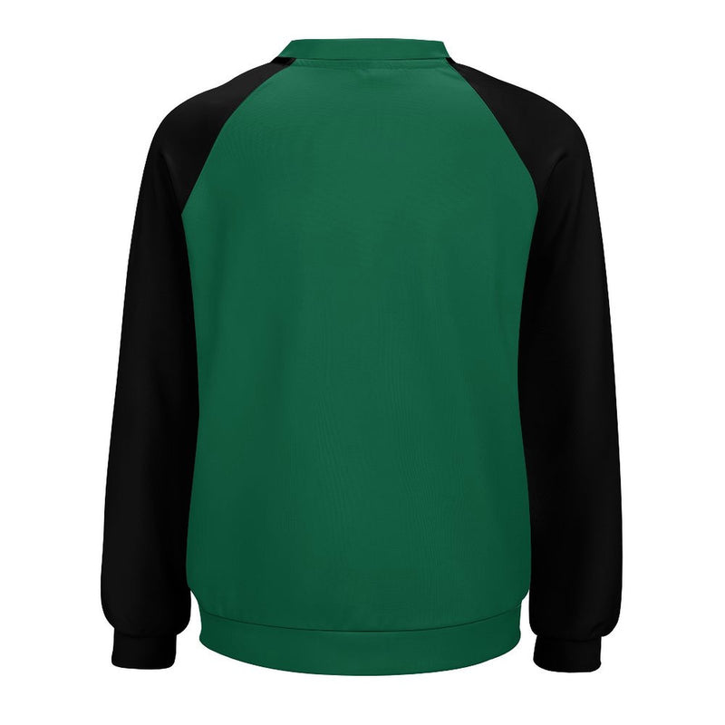 Women's Bottle Green & Black Solid Sweatshirt