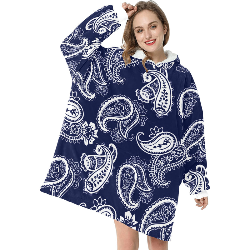 Women's Traditional Indian Paisley Abstract Blanket Hoodie