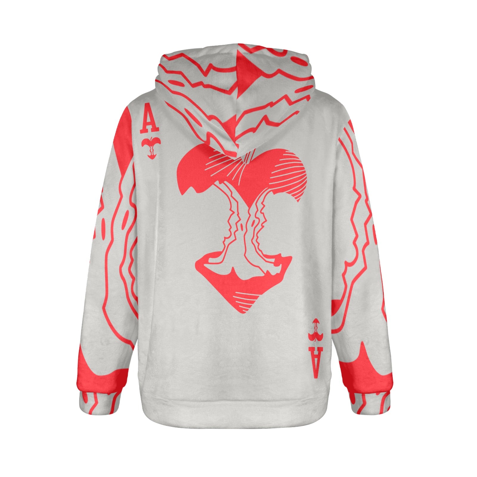 Women's 'A' Card Abstract Flannel Hoodie