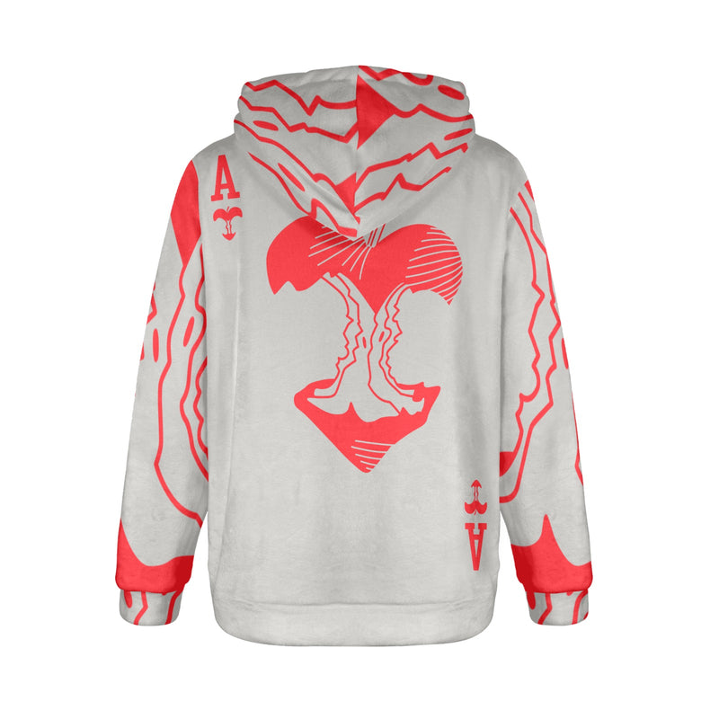 Women's 'A' Card Abstract Flannel Hoodie