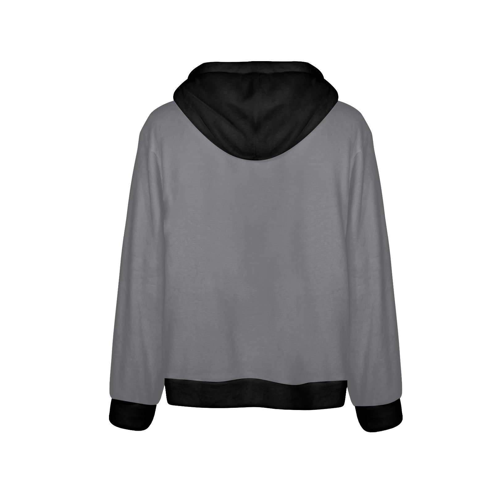Men's Grey & Black Solid Flannel Hoodie