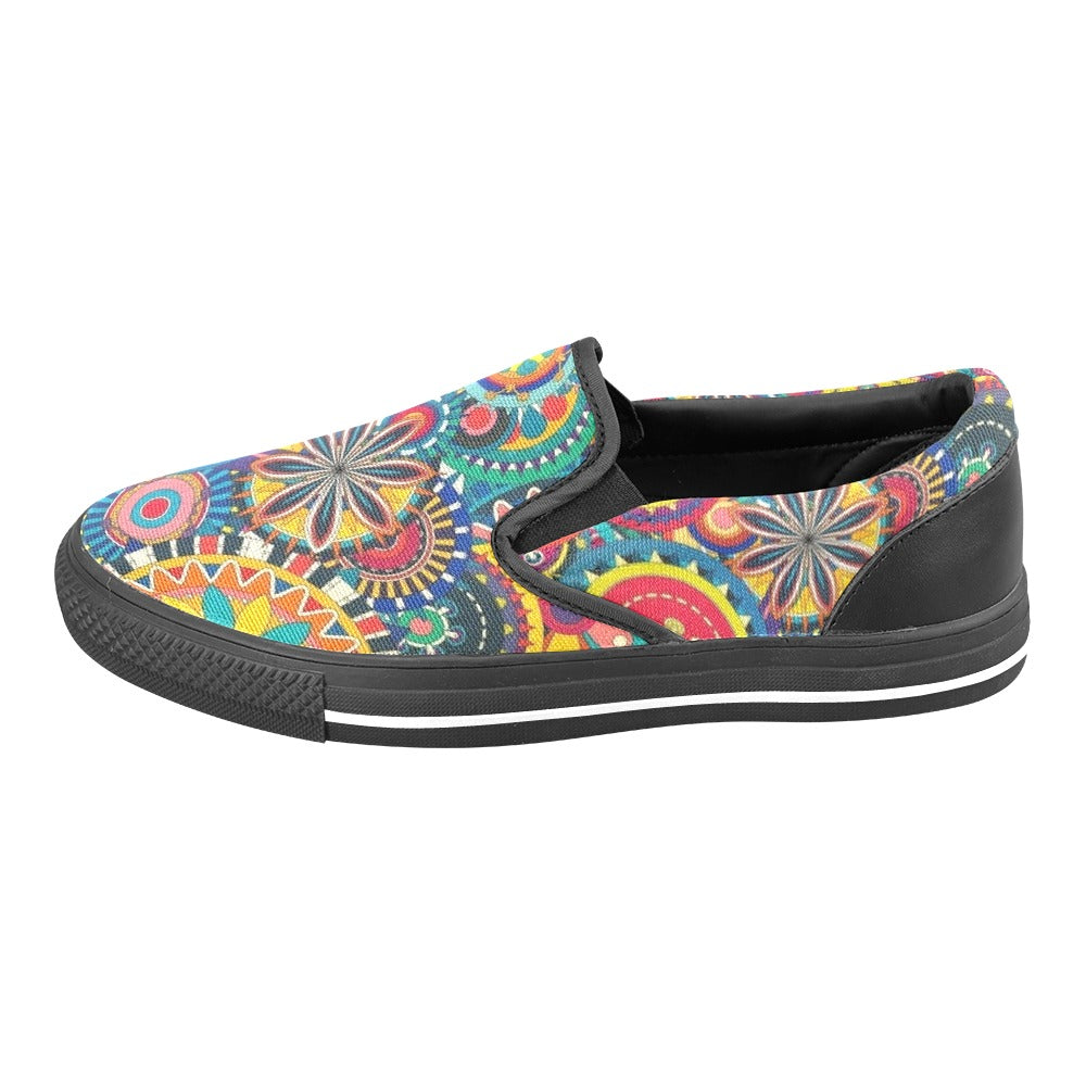 Women's Colorful Mandala Abstract Slip-on Shoes