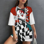Women's Tanjiro Demon Slayer Anime Oversized T-shirt