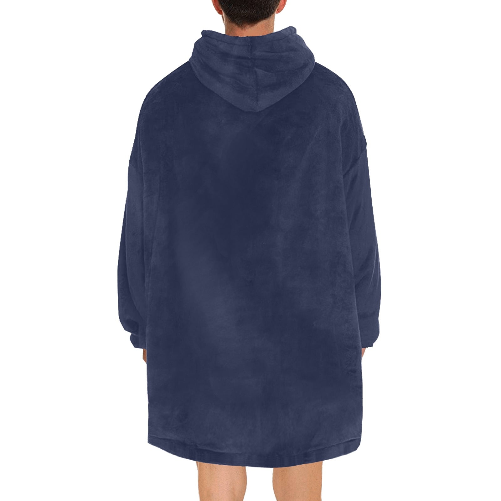 Men's Oxford Blue Solid Blanket Hoodie