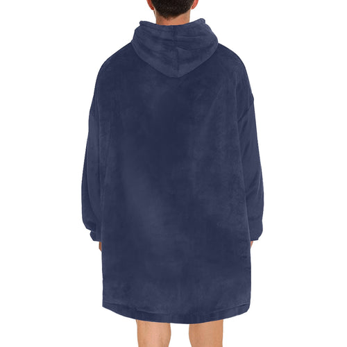 Men's Oxford Blue Solid Blanket Hoodie