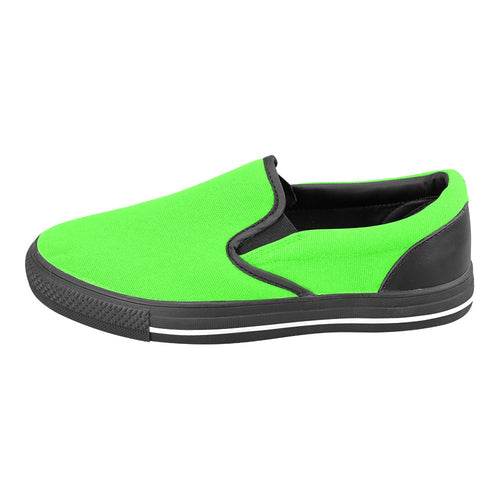 Women's Neon Green Solid Slip-on Shoes