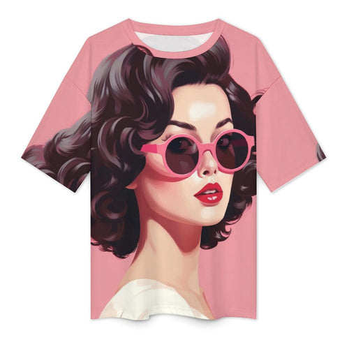 Women's Pop Art Pin-up Style Abstract Oversized T-shirt