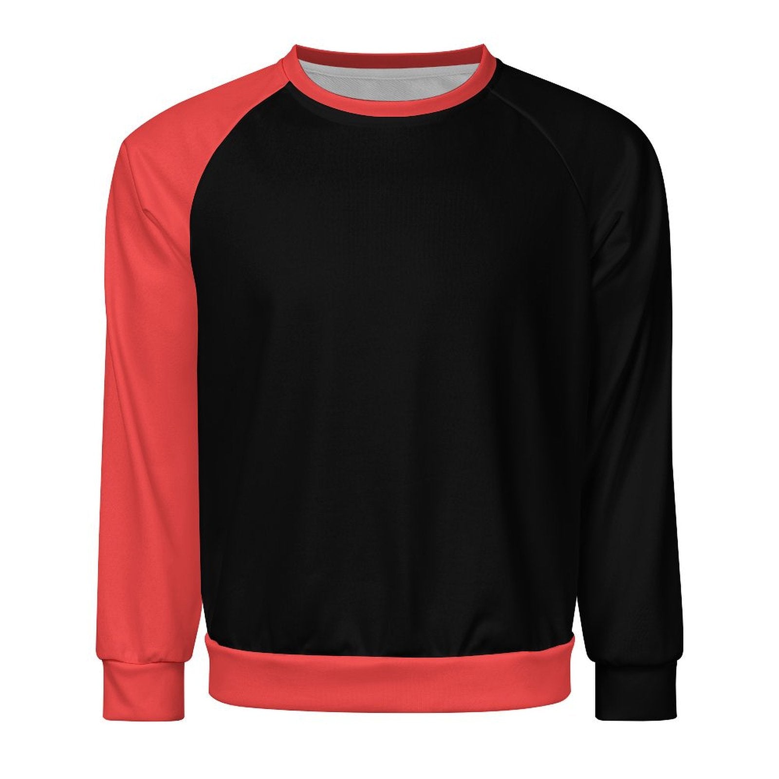 Men's Black & Carmine Red Solid Sweatshirt