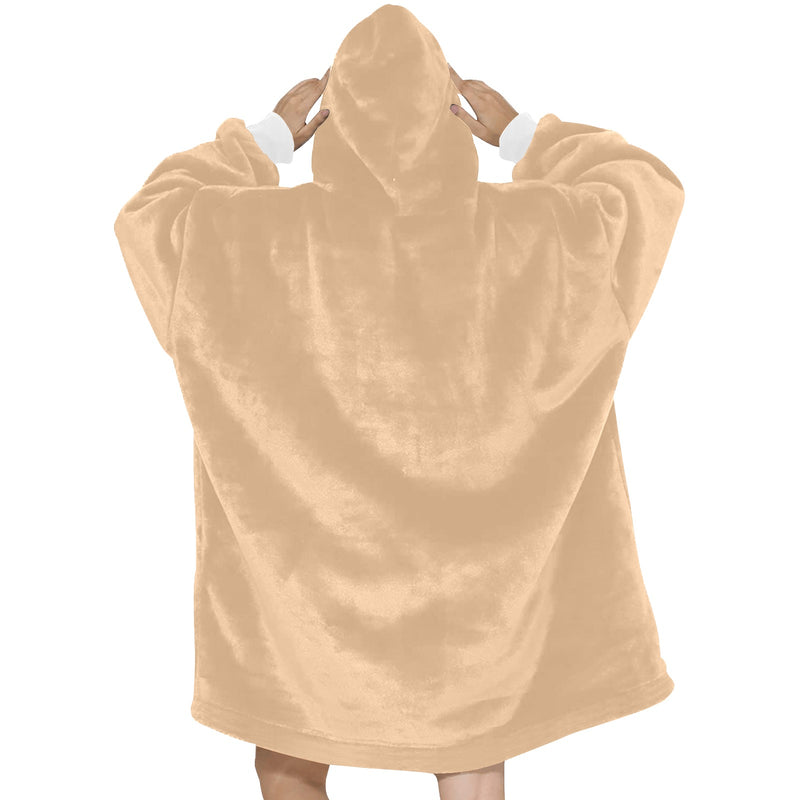 Women's Tan Solid Blanket Hoodie